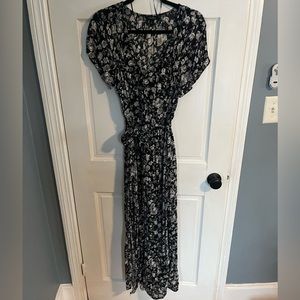 Lucky Brand black and white floral maxi dress